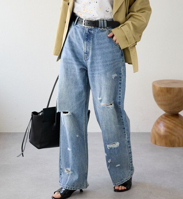  「【A・MONN(アモン)】ループポイントダメージデニム」|デニム|