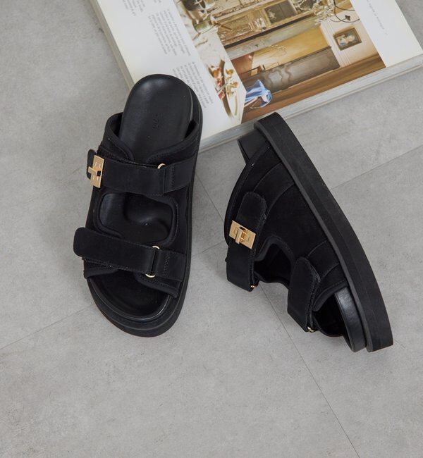  「【2.718】ダブルベルトサンダル」|その他|ブラック