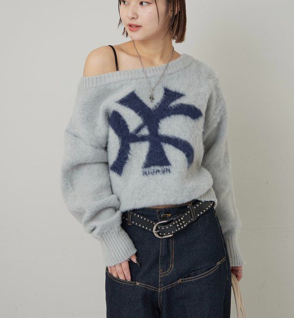  「MOHAIR-TOUCH OFF SHOULDER KNIT TOP」|ニット・セーター|