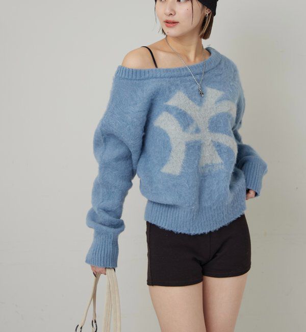  「MOHAIR-TOUCH OFF SHOULDER KNIT TOP」|ニット・セーター|