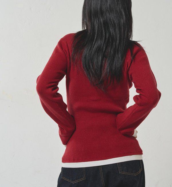  「レイヤードヘンリーナローカーデ」|ニット・セーター|