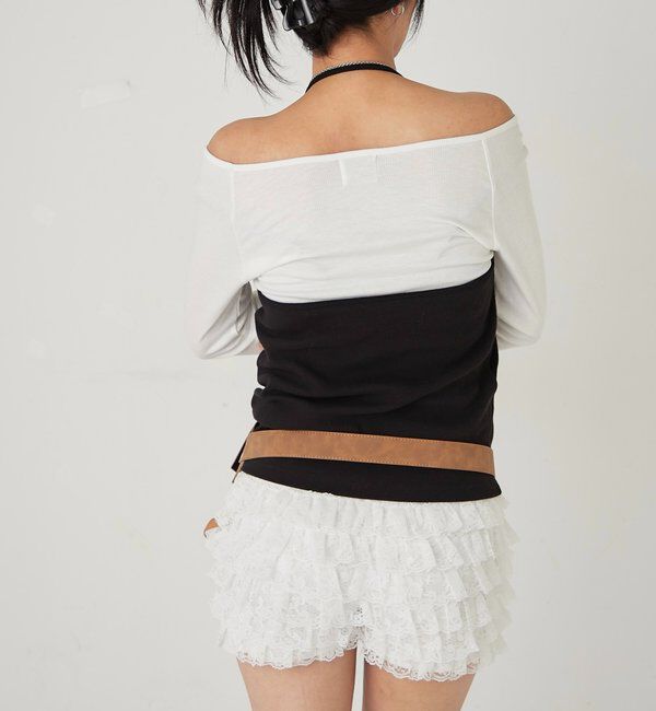  「アイレットホルターレイヤードトップス」|Tシャツ・カットソー|