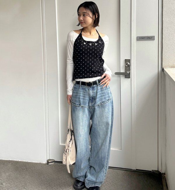  「アイレットホルターレイヤードトップス」|Tシャツ・カットソー|