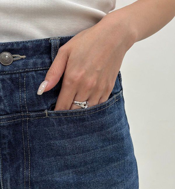  「【低身長サイズあり/セットアップ対応】スリットポケットストレートデニム」|デニム|