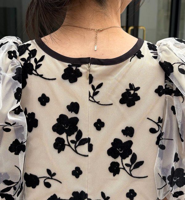  「【オケージョン/サイズ展開あり】フロッキーパフワンピース」|ワンピース|