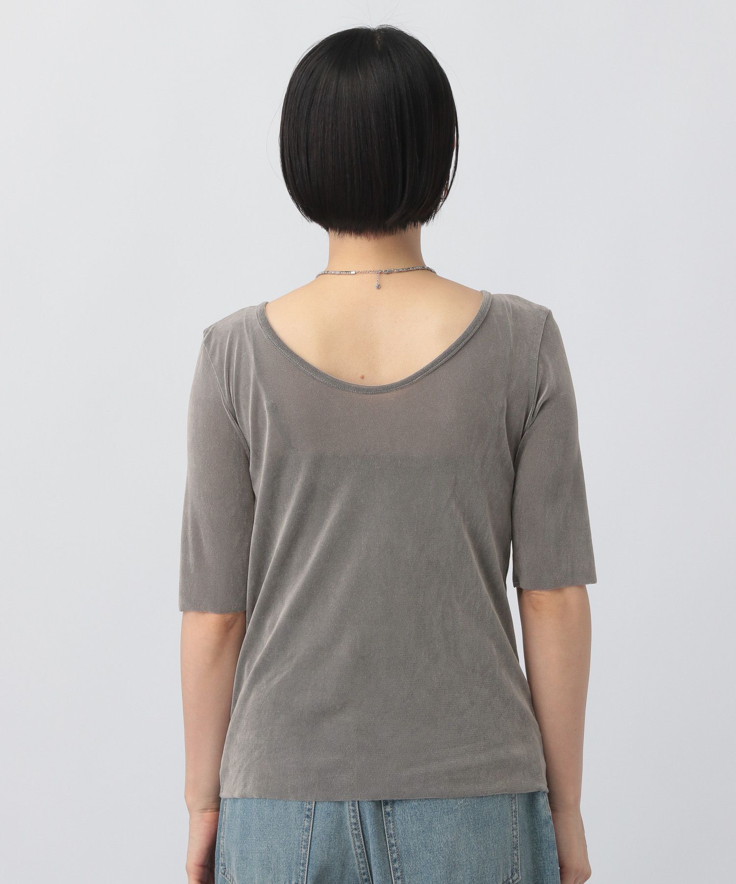 A part by 「ベロアプルオーバー_5分袖」|Tシャツ・カットソー|