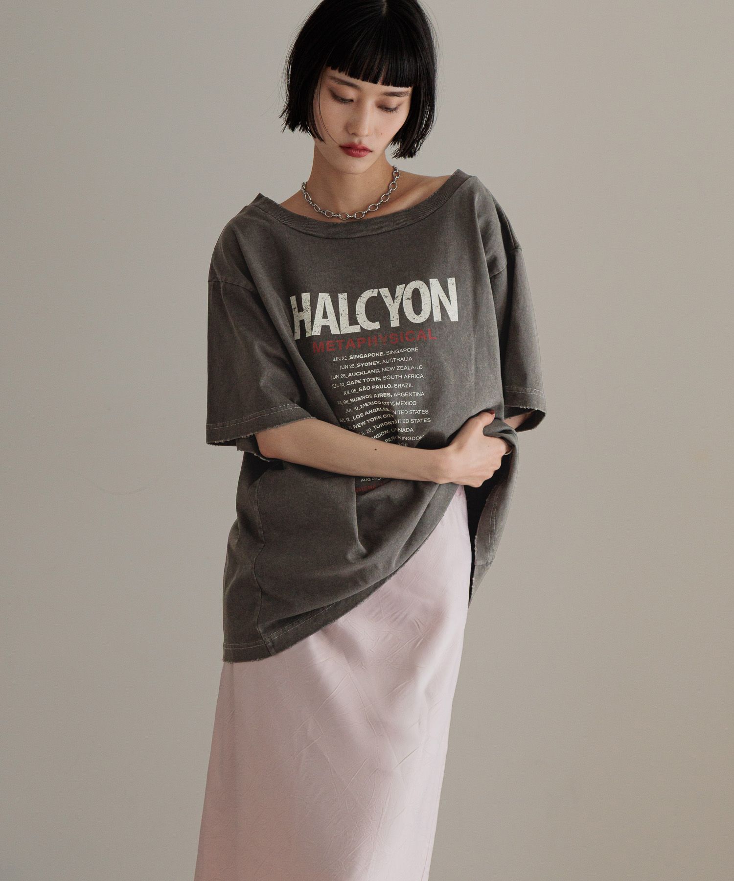 LOWRYS FARM「【前後着用可能】２ＷＡＹロゴＴＥＥ」|Tシャツ・カットソー|GRY8