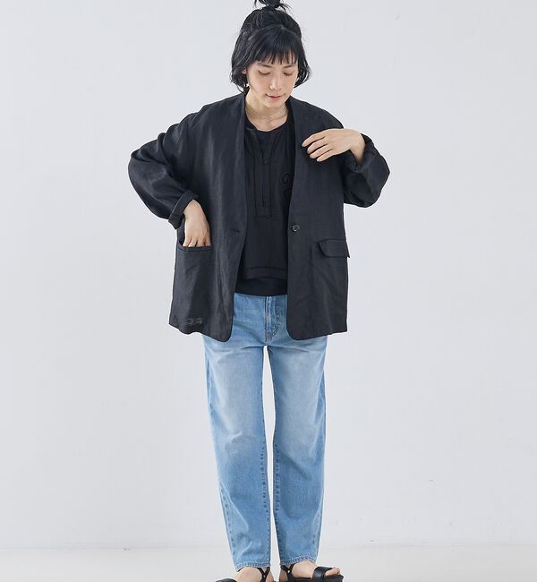 collex「麻ノーカラージャケット」|ノーカラージャケット|