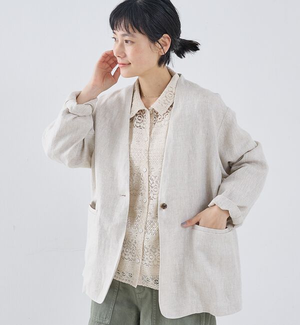 collex「麻ノーカラージャケット」|ノーカラージャケット|
