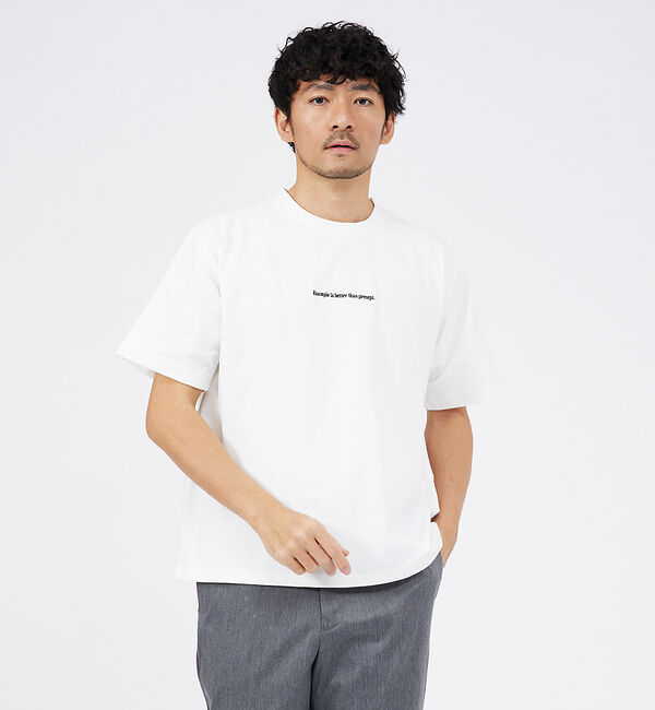 ABAHOUSE「【ロゴ刺繍】ワンポイント 半袖 Tシャツ」|Tシャツ・カットソー|ホワイト