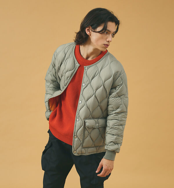 ABAHOUSE「【WEB限定】TAION MILITARY OVER SIZE CREW NEC」|ダウン|セージグリーン