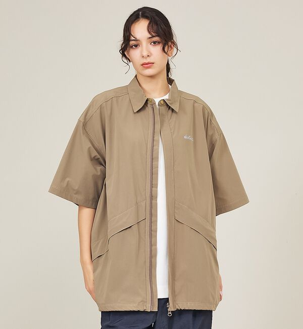 ABAHOUSE「【WILDTHINGS / ワイルドシングス】ELASTIC NYLON DEN」|シャツ・ブラウス|ベージュ