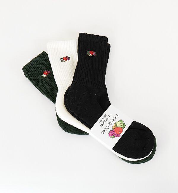 ABAHOUSE「【FRUIT OF THE LOOM/フルーツ・オブ・ザ・ルーム】3Pゆるリッチ」|ソックス|ホワイト系その他1