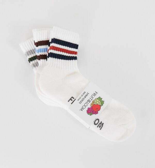 ABAHOUSE「【FRUIT OF THE LOOM/フルーツ・オブ・ザ・ルーム】3Pカラフルラ」|ソックス|ホワイト系その他2