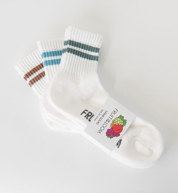 ABAHOUSE「【FRUIT OF THE LOOM/フルーツ・オブ・ザ・ルーム】3P　2ライン」|ソックス|