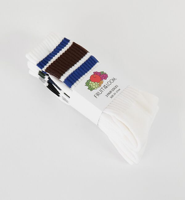 ABAHOUSE「【FRUIT OF THE LOOM/フルーツ・オブ・ザ・ルーム】3Pカラフルラ」|ソックス|ホワイト系その他1