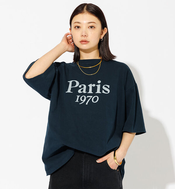 Rouge vif「【REMI RELIEF / レミレリーフ】ロゴTシャツ / SP加工14/天竺」|Tシャツ・カットソー|ブラック