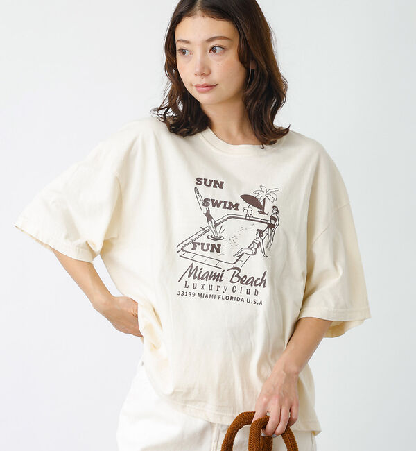 Rouge vif「【PARROTT CANVAS/パロットキャンバス】グラフィックTシャツ　デラン」|Tシャツ・カットソー|アイボリー