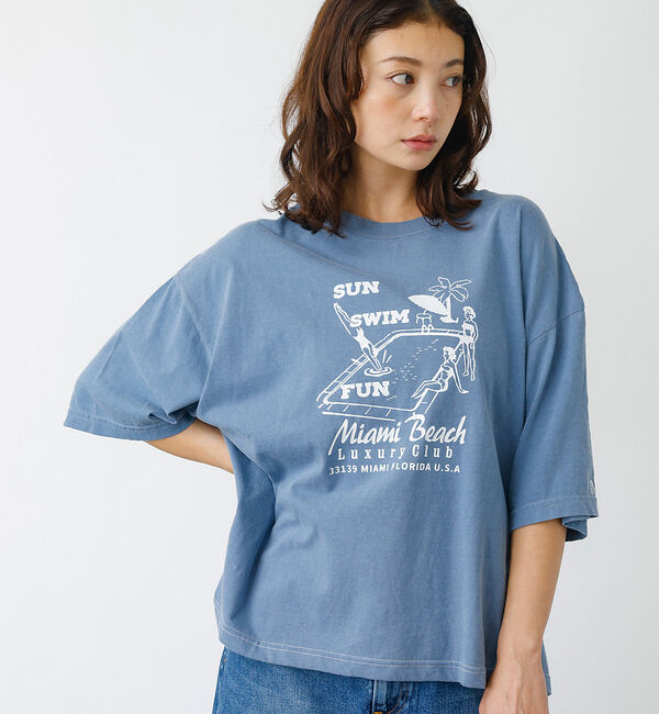 Rouge vif「【PARROTT CANVAS/パロットキャンバス】グラフィックTシャツ　デラン」|Tシャツ・カットソー|ブルー