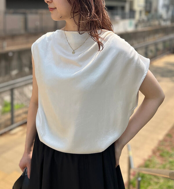 Rouge vif「【一部店舗限定】アシメドレープブラウス」|シャツ・ブラウス|