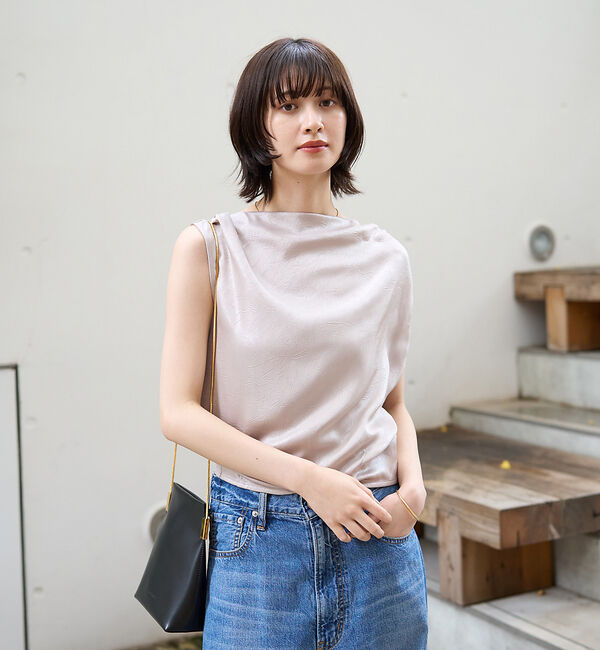 Rouge vif「【一部店舗限定】アシメドレープブラウス」|シャツ・ブラウス|