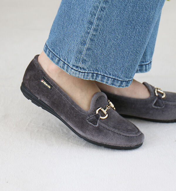 Rouge vif「【ALBEROLA / アルベローラ】ベロア ビットローファー / フラットシュ」|ローファー|