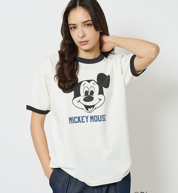 Rouge vif「【JOHNBULL/ジョンブル】MICKEY MOUSE RINGER T/ミッ」|Tシャツ・カットソー|