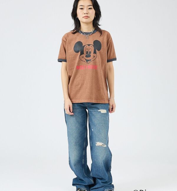Rouge vif「【JOHNBULL/ジョンブル】MICKEY MOUSE RINGER T/ミッ」|Tシャツ・カットソー|
