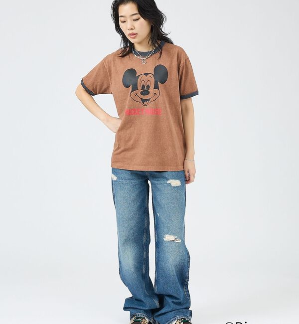 Rouge vif「【JOHNBULL/ジョンブル】MICKEY MOUSE RINGER T/ミッ」|Tシャツ・カットソー|
