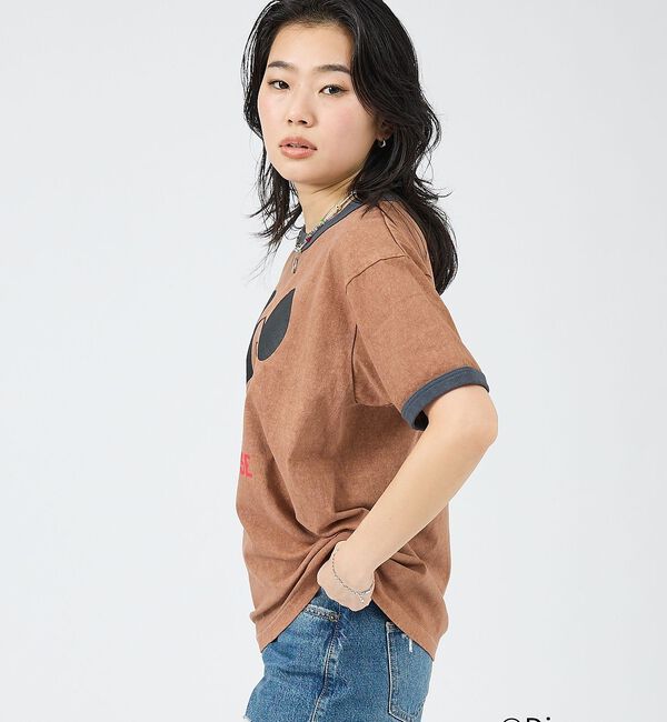 Rouge vif「【JOHNBULL/ジョンブル】MICKEY MOUSE RINGER T/ミッ」|Tシャツ・カットソー|