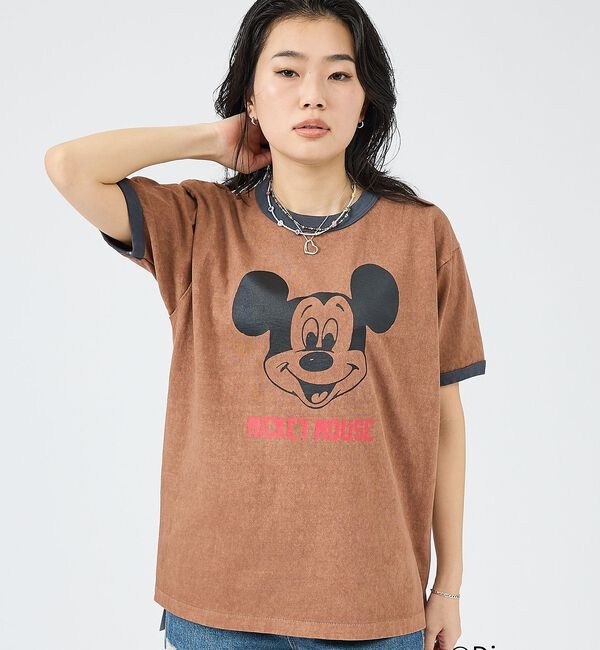 Rouge vif「【JOHNBULL/ジョンブル】MICKEY MOUSE RINGER T/ミッ」|Tシャツ・カットソー|