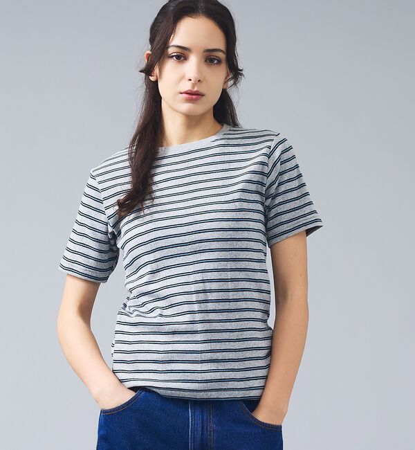 Rouge vif「【Robert P.Miller/ロバートピーミラー】パネルリブクルーネックTシ」|Tシャツ・カットソー|