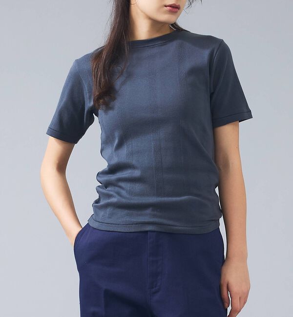 Rouge vif「【Robert P.Miller/ロバートピーミラー】パネルリブクルーネックTシ」|Tシャツ・カットソー|グレー