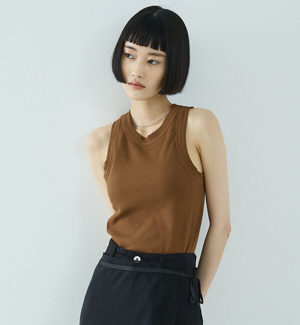 NOMINE「カップイン テレコ タンクトップ」|キャミソール|