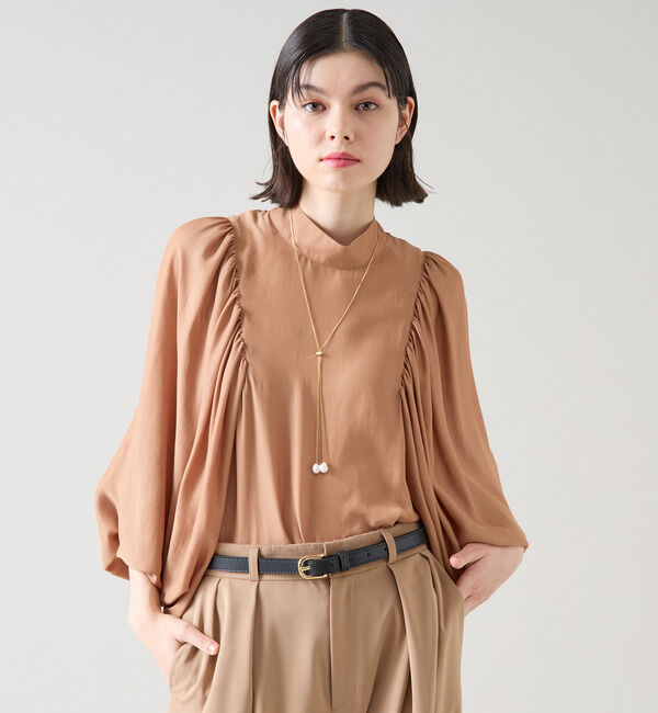 TIARA「ギャザーパフドルマンブラウス」|シャツ・ブラウス|ベージュ
