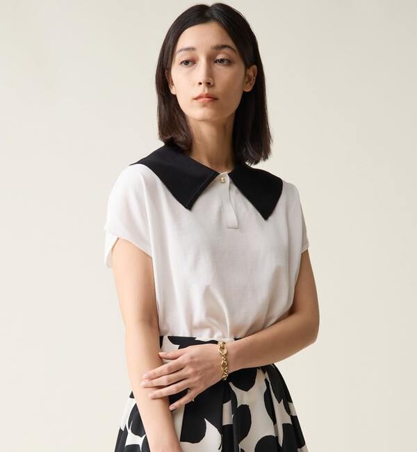 TIARA「バイカラー衿ニット」|ニット・セーター|