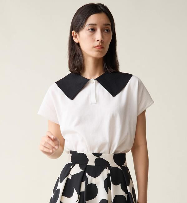 TIARA「バイカラー衿ニット」|ニット・セーター|