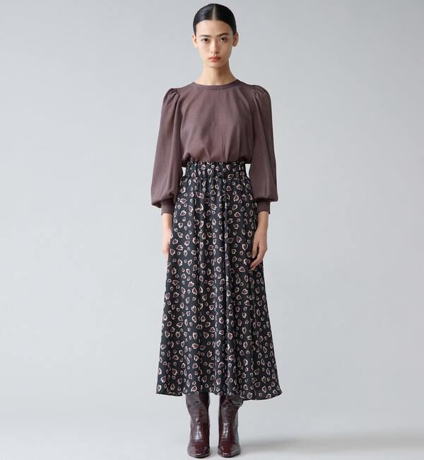 TIARA「レオパードプリントギャザーフレアスカート」|スカート|