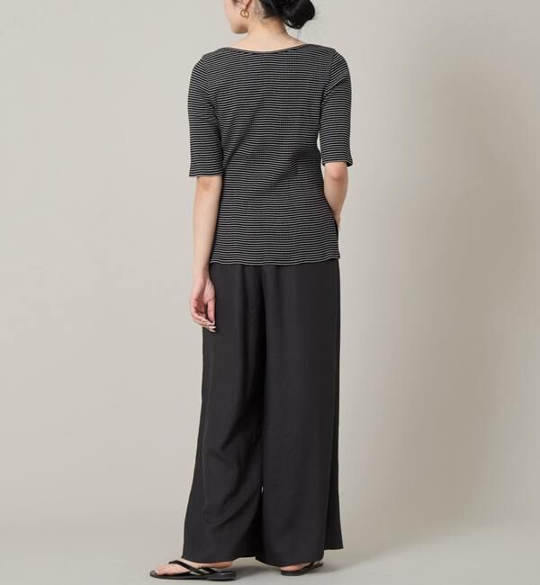 Liesse「ボートネック＆分袖ボーダープルオーバー」|Tシャツ・カットソー|