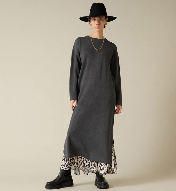 Liesse「リブニットワンピース」|ワンピース|杢グレー