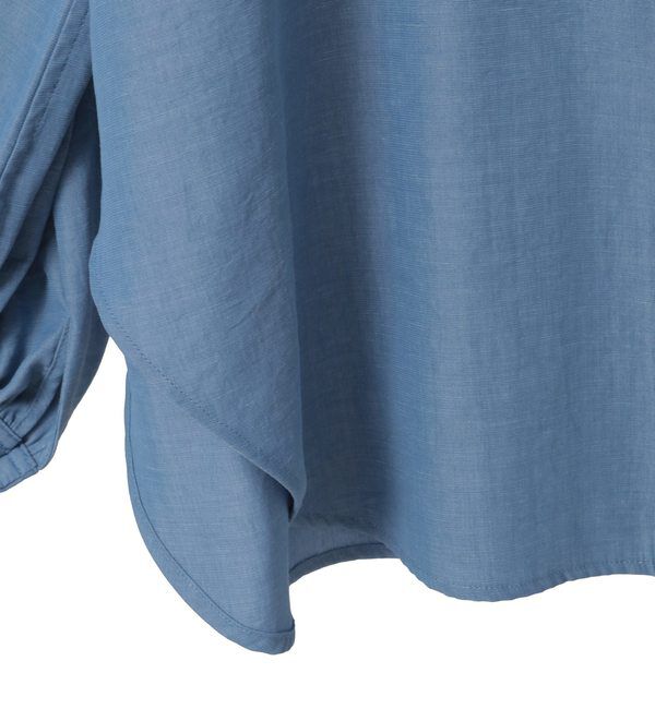 Liesse「シャンブレーフリルシャツブラウス」|シャツ・ブラウス|