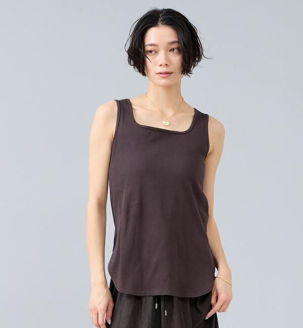Liesse「【定番】前後2WAYテレコタンクトップ」|Tシャツ・カットソー|ブラウン
