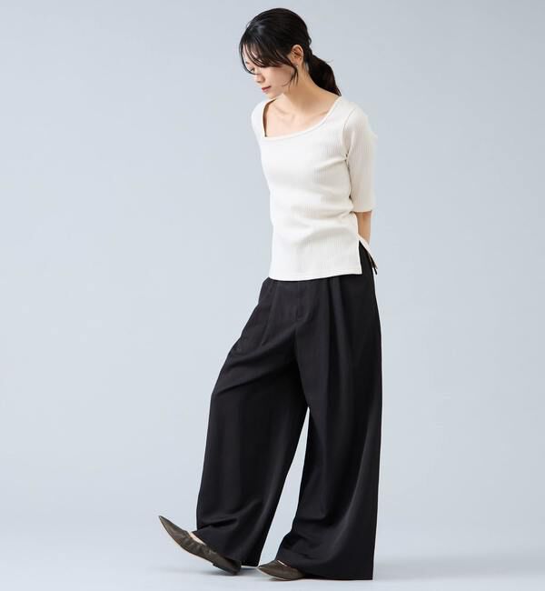 Liesse「アシンメトリーネック2WAYテレコプルオーバー」|Tシャツ・カットソー|