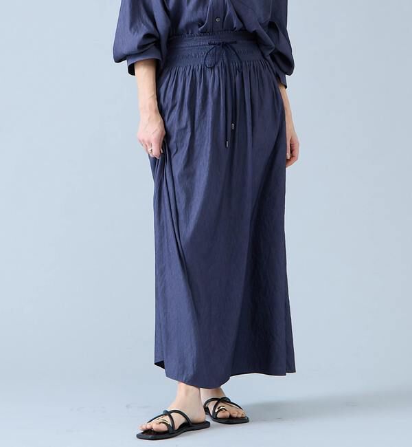 Liesse「シャーリングスカート」|スカート|ネイビー