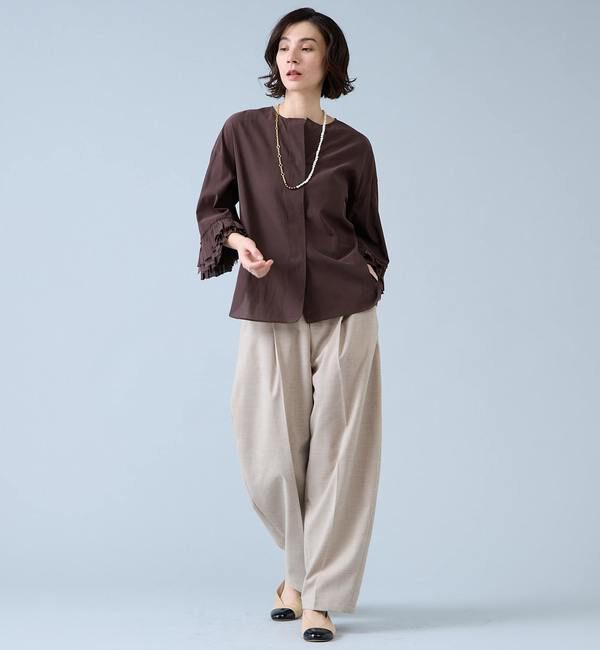 Liesse「フリルスリーブスキッパーブラウス」|シャツ・ブラウス|