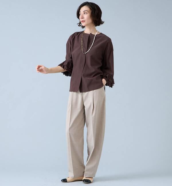 Liesse「フリルスリーブスキッパーブラウス」|シャツ・ブラウス|