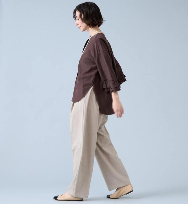 Liesse「フリルスリーブスキッパーブラウス」|シャツ・ブラウス|