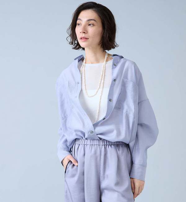 Liesse「シアーオーバーシャツ」|シャツ・ブラウス|サックス