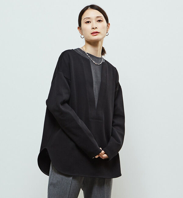 Soffitto「V開きカットソー」|Tシャツ・カットソー|ブラック