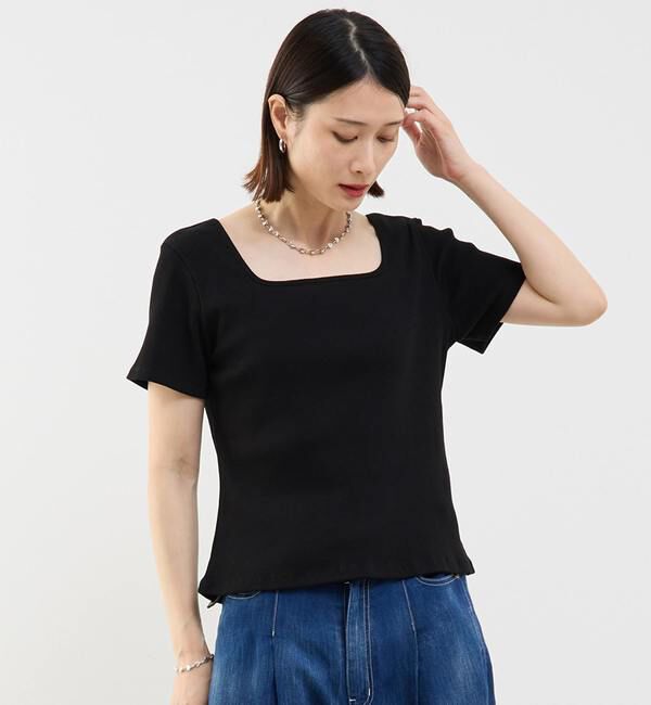 Soffitto「前後2WAYスクエアネックカットソー」|Tシャツ・カットソー|ブラック